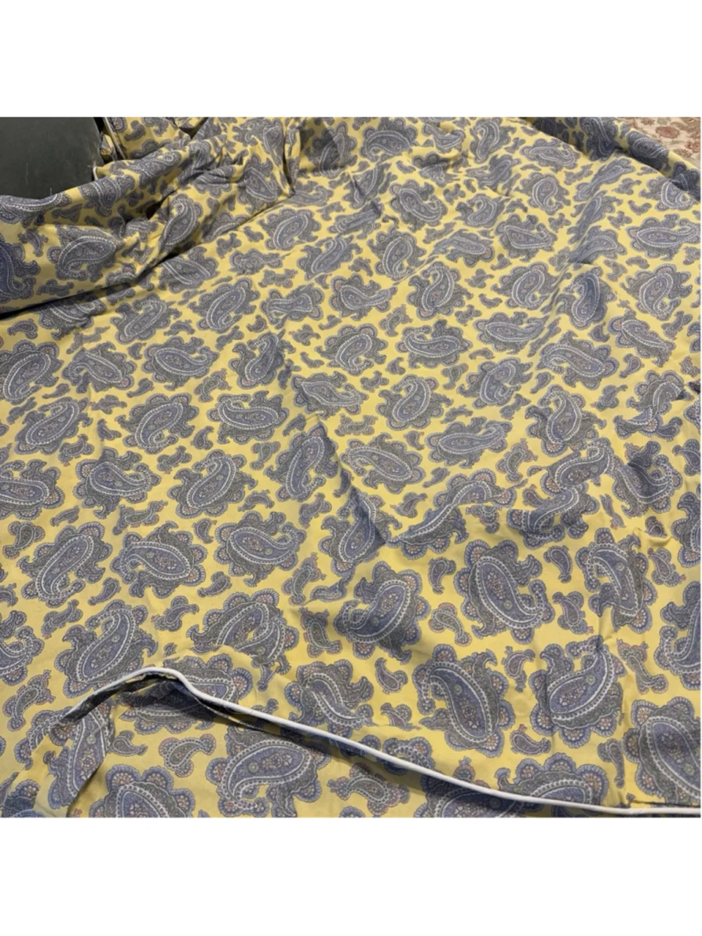 Ralph Lauren Studio Paisley Pale Yellow King Duvet Comforter Cover New Vintage